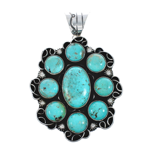 Native American Navajo Turquoise Sterling Silver Pendant AX129818